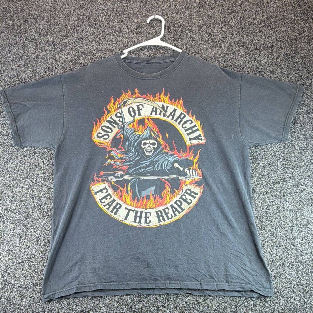 Sons of Anarchy Black Graphic T-Shirt Short Sleeve "Fear the Reaper"
